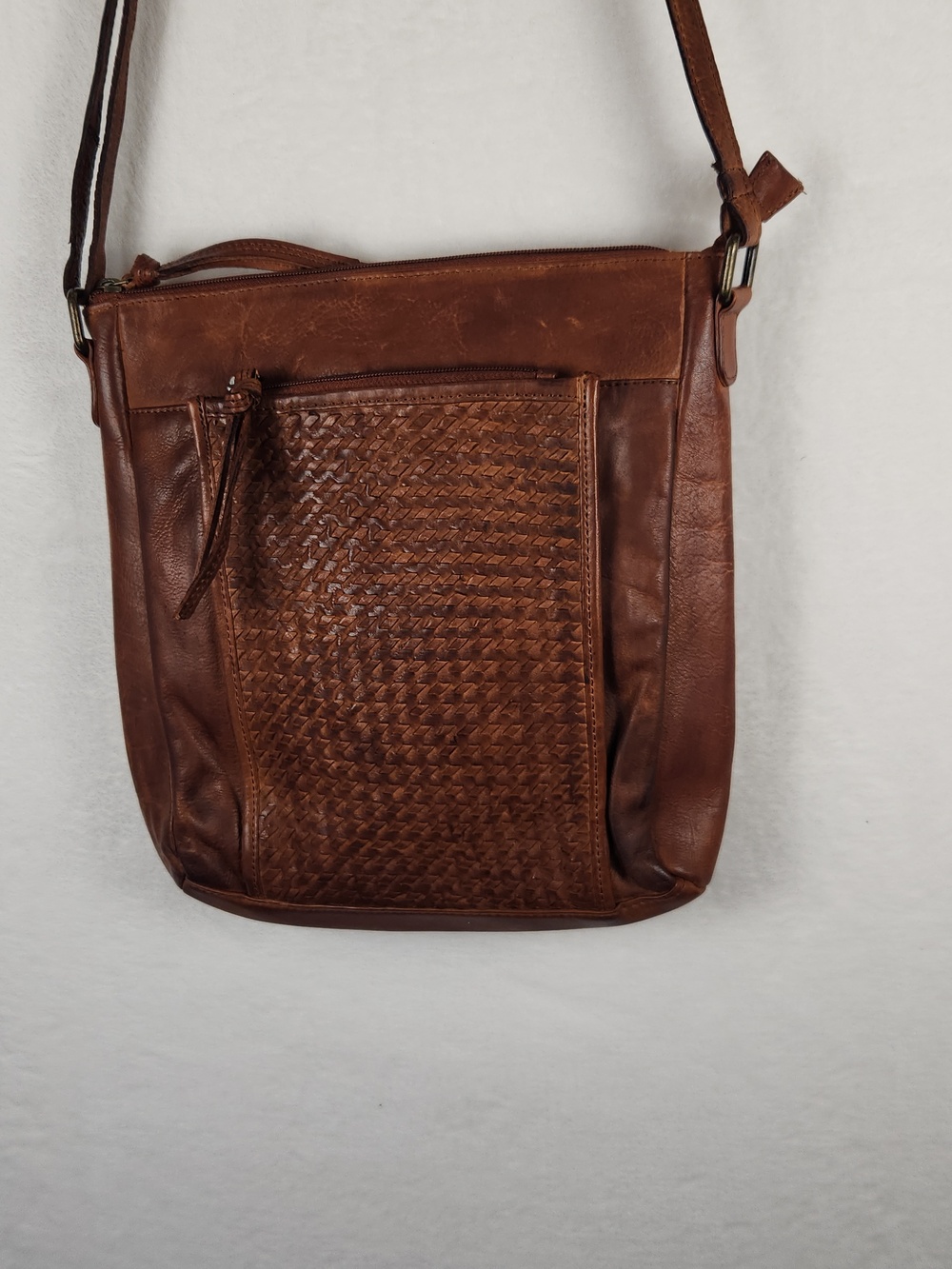 Estalon Brown Leather Crossbody Bag